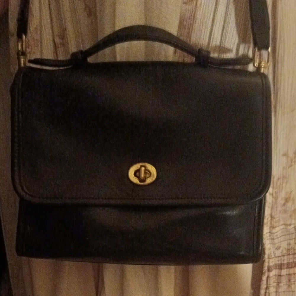 Coach Black Leather Shoulder Bag